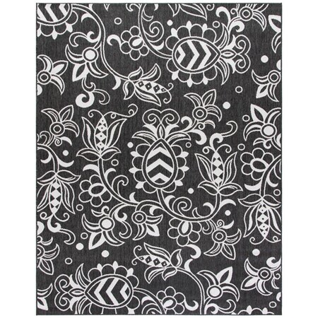 Safavieh 8 x 10 ft. Beach House Bohemian Rectangle Power Loomed Rug - Black & Light Gray BHS246Z-8